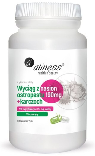 Ekstrakt z Nasion Ostropestu (190 mg) + Karczoch (100 Vege kapsułek)