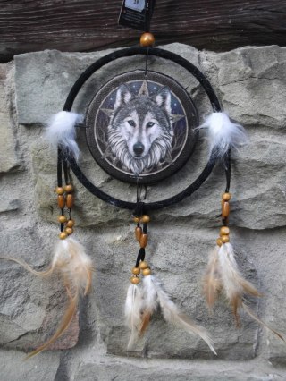 Łapacz Snów ŚREDNI | GŁOWA WILKA MAGICZNEGO (16cm) nr 19