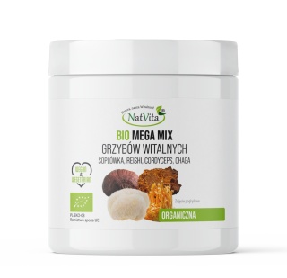 Grzyby Witalne Bio MEGA MIX | Reishi, Cordyceps, Chaga, Soplówka MIELONE