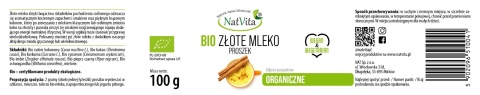 "Złote Mleko" BIO w proszku (100g-220g)